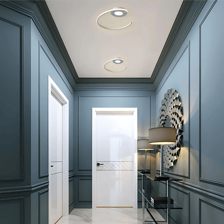 TKLD Ceiling Lights Contemporary Nordic Scandinavian LED Spiral White Flush Ceiling Light with Remote Control - 30W