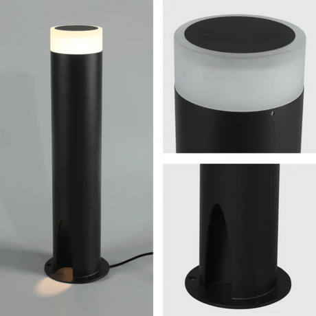 TKLD Outdoor Lighting Cortez Black Outdoor Garden Bollard Post Pathway Light - 10W