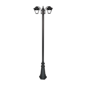 TKLD Pendant & Chandeliers Cottage Style Matt Black Clear Glass 2 X E27 Post Top Lamp - 2 X 60W