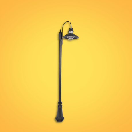 TKLD Pendant & Chandeliers Cottage Style Matt Black Clear Glass E27 Sunflower Post Top Lamp - 60W