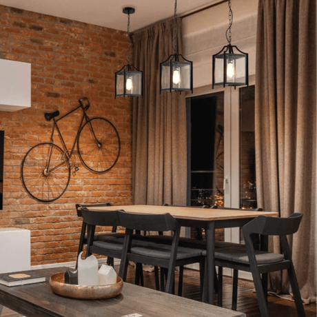 TKLD Pendant & Chandeliers Cube Retro Traditional Lantern E27 Pendant Ceiling Light