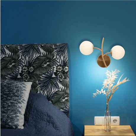 TKLD Wall & Sconce Lights Double Lamp Gold Aluminium Bronze Metal Opal Glass Globe Wall Light - 20W