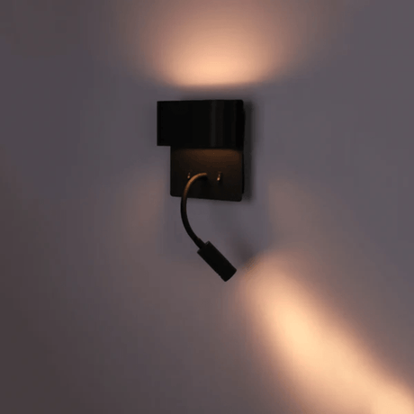 TKLD Wall & Sconce Lights Dual-Source LED Wall Sconce with Adjustable Gooseneck Reading Bedside Lamp