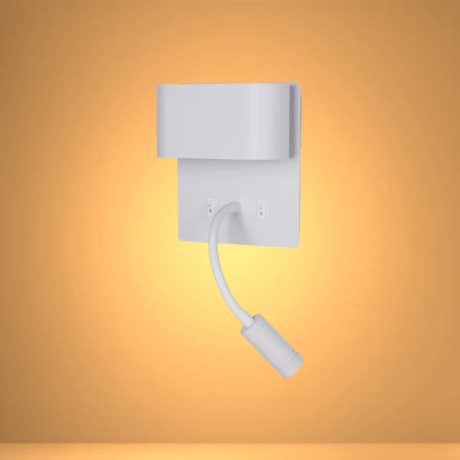 TKLD Wall & Sconce Lights Dual-Source LED Wall Sconce with Adjustable Gooseneck Reading Bedside Lamp