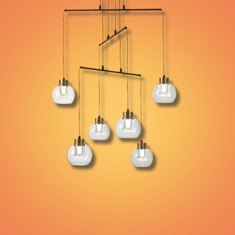 TKLD Pendant & Chandeliers Eleganza 6 Lamp Line Lumina Adjustable LED Chandeliers