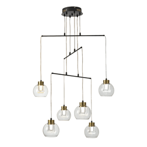 TKLD Pendant & Chandeliers Eleganza 6 Lamp Line Lumina Adjustable LED Chandeliers