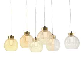 TKLD Pendant & Chandeliers Eleganza 6 Lamp Rectangle Lumina Adjustable LED Chandeliers