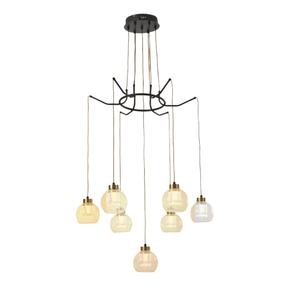 TKLD Pendant & Chandeliers Eleganza 7 Lamp Round Lumina Adjustable LED Chandeliers