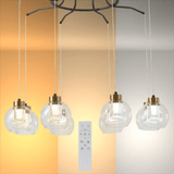 TKLD Pendant & Chandeliers Eleganza 8 Lamp Round Lumina Adjustable LED Chandeliers