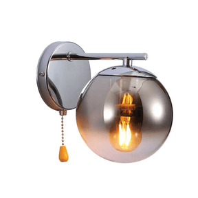 TKLD Pendant & Chandeliers Elephant Globe 1xE27 Chrome Smoky Glass Wall Light - 52011