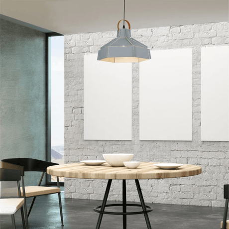 TKLD Pendant & Chandeliers Esagono Grey Midi Maxi Metal E27 Pendant Ceiling Light - 355mm/410mm