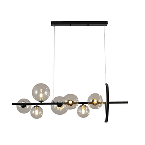 TKLD Pendant & Chandeliers Expanse Ring Black Clear Globe Glasses LED Island Chandelier Ceiling Light - 20W