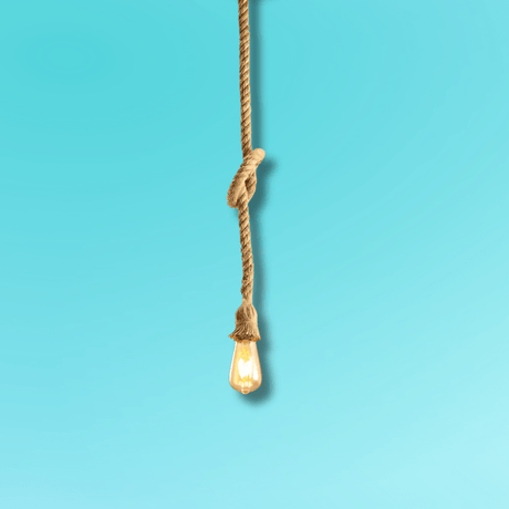 TKLD Pendant & Chandeliers Farmhouse Rustic Hemp Rope E27 Pendant Ceiling Light