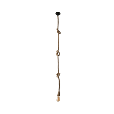 TKLD Pendant & Chandeliers Farmhouse Rustic Hemp Rope E27 Pendant Ceiling Light