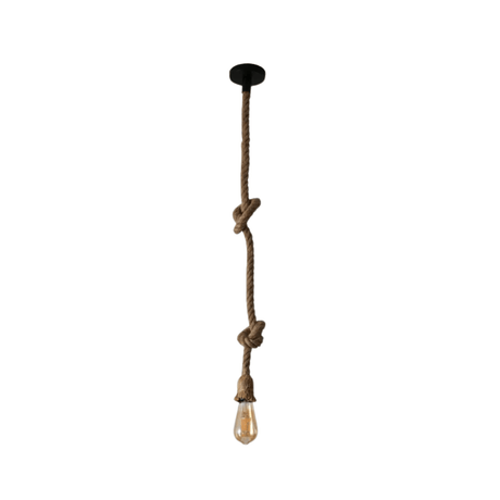 TKLD Pendant & Chandeliers Farmhouse Rustic Hemp Rope E27 Pendant Ceiling Light