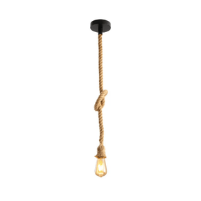 TKLD Pendant & Chandeliers Farmhouse Rustic Hemp Rope E27 Pendant Ceiling Light