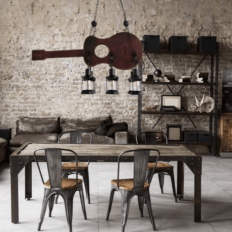 TKLD Pendant & Chandeliers Farmhouse Wood Marine Guitar Nautical Kitchen Island Chandelier Ceiling Light