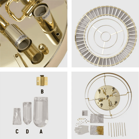 TKLD Pendant & Chandeliers Flush Ring Crystal Deluxe Chandelier Ceiling Light - 40W