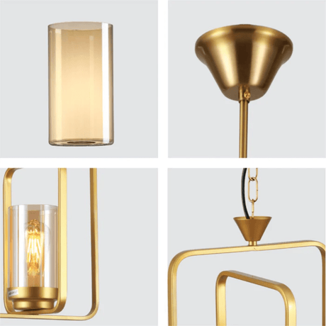 TKLD Pendant & Chandeliers Gold Amber Kitchen Island E27 Chandelier Pendant Ceiling Light - 1 Lamp