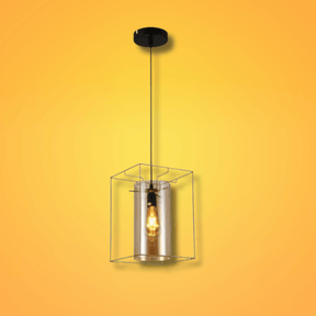 TKLD Pendant & Chandeliers Gold Metal Cage Single or Triple Cylinder Glass E27 Pendant or Island Ceiling Light