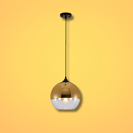 TKLD Pendant & Chandeliers Gold Out Silver In Globe Glass E27 Pendant Ceiling Light