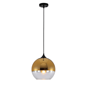 TKLD Pendant & Chandeliers Gold Out Silver In Globe Glass E27 Pendant Ceiling Light