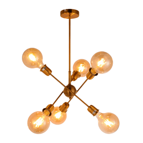 TKLD Pendant & Chandeliers Golden Equilibrium Sphere Sputnik 6-Light Geometric Chandelier