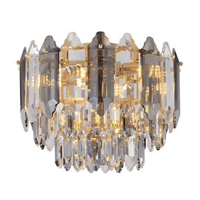 TKLD Pendant & Chandeliers Golden Tiered Radiance Chandelier Ceiling Light with Alternating Crystal Hues - 40W