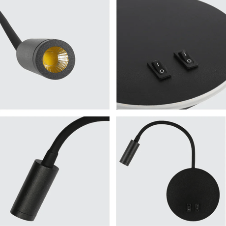 TKLD Pendant & Chandeliers Gooseneck Black Reading Cove Ambient Bedside 4000K LED Wall Light