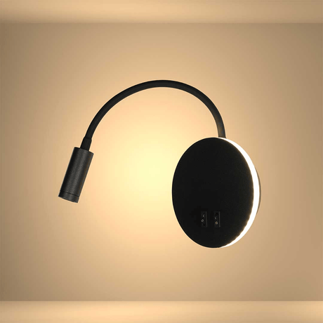 TKLD Pendant & Chandeliers Gooseneck Black Reading Cove Ambient Bedside 4000K LED Wall Light