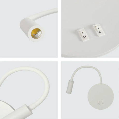 TKLD Pendant & Chandeliers Gooseneck White Reading Cove Ambient Bedside 4000K LED Wall Light
