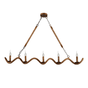 TKLD Pendant & Chandeliers Hemp Rope Spiral Island Ceiling Chandelier Light - 40W