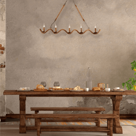 TKLD Pendant & Chandeliers Hemp Rope Spiral Island Ceiling Chandelier Light - 40W