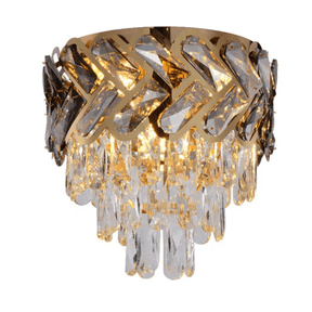 TKLD Pendant & Chandeliers Herringbone Crystal Gold Chandelier Ceiling Light - D300