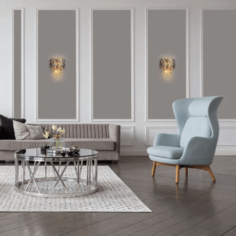 TKLD Wall & Sconce Lights Herringbone Light Gold Crystal Chandelier Wall Sconce - 40W