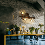 TKLD Wall & Sconce Lights Industrial Design Valve Pipe Gauge Gear Metal Wall Light with 3xE27 Fitting