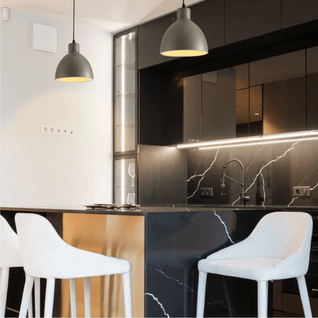 TKLD Pendant & Chandeliers Industrial Dome Antique Grey Metal E27 Pendant Ceiling Light Fitting - D220