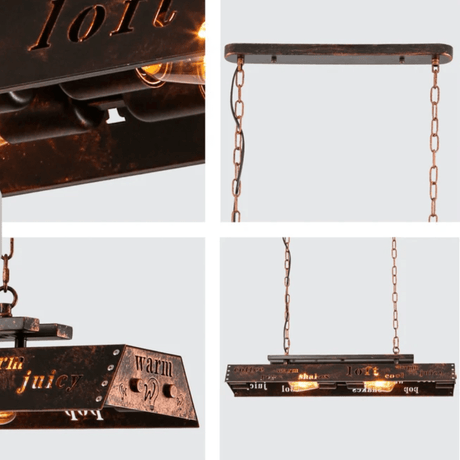 TKLD Pendant & Chandeliers Iron Industrial Island Ceiling Chandelier Light 4xE27