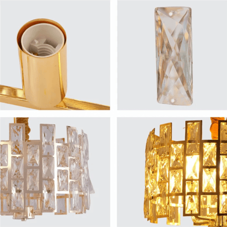 TKLD Pendant & Chandeliers Island Coffin Stone Gold Metal Castle Type Chandelier E14 Ceiling Light - 660mm