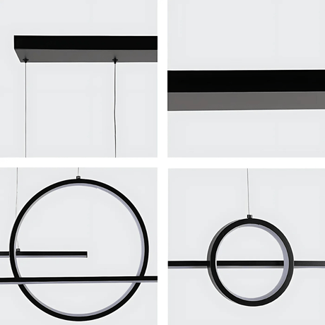 TKLD Ceiling Lights Kitesurf Scandinavian Dining Black CCT Changeble Modern LED Ceiling Light - 56W