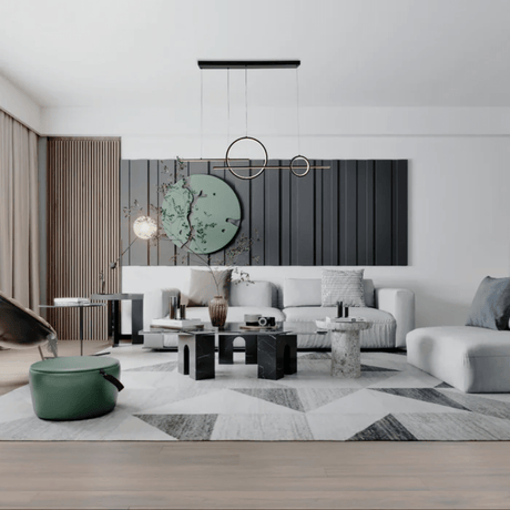TKLD Ceiling Lights Kitesurf Scandinavian Dining Black CCT Changeble Modern LED Ceiling Light - 56W