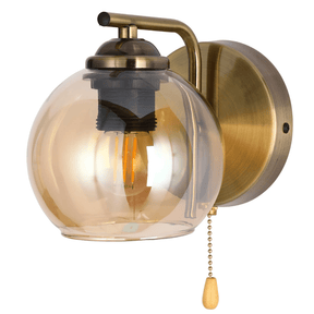 TKLD Pendant & Chandeliers L-Shape Amber+ Antique 1xE27 Dome Glass Wall Light - 52016