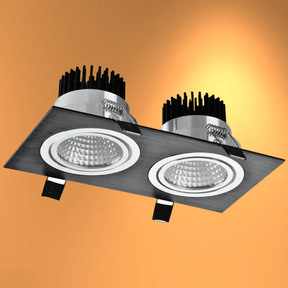 TKLD Ceiling Lights LED Black 2 Way Tilt Recessed Rectangle Downlight - 2x5W