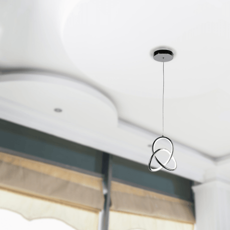 TKLD Pendant & Chandeliers LED Pendant Light D185xH1500 Chrome CCT Changeble - 17W