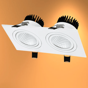 TKLD Ceiling Lights LED White 2 Way Tilt Recessed Rectangle Downlight - 2x5W