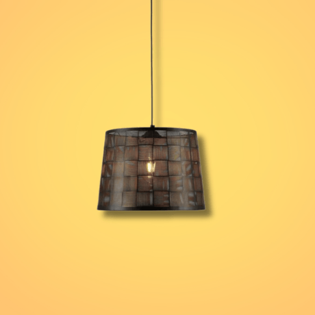 TKLD Pendant & Chandeliers Light Effects Black Grunge Ridged Classic Shade Metal Frustum E27 Pendant Ceiling Light
