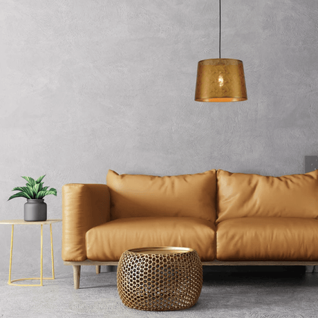 TKLD Pendant & Chandeliers Light Effects Gold Wavy Classic Shade Metal Frustum E27 Pendant Ceiling Light