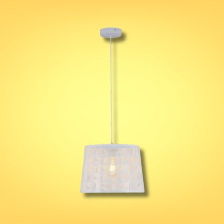 TKLD Pendant & Chandeliers Light Effects White Grunge Ridged Classic Shade Metal Frustum E27 Pendant Ceiling Light