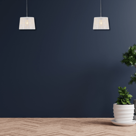 TKLD Pendant & Chandeliers Light Effects White Grunge Ridged Classic Shade Metal Frustum E27 Pendant Ceiling Light