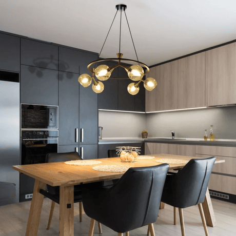 TKLD Pendant & Chandeliers Locanda Amber Glass Round Chandelier Ceiling Light - 40W